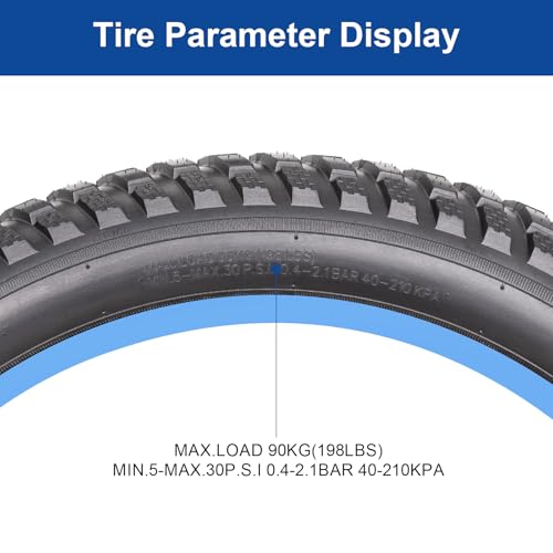 FengCan 20x3.0 Tire, 20x3.0 76-406 Tire and Tube, 32mm Schrader Valve, for 20-inch Fat Bikes and Mountain Bikes, 3.0-inch Section Width (BQ020)