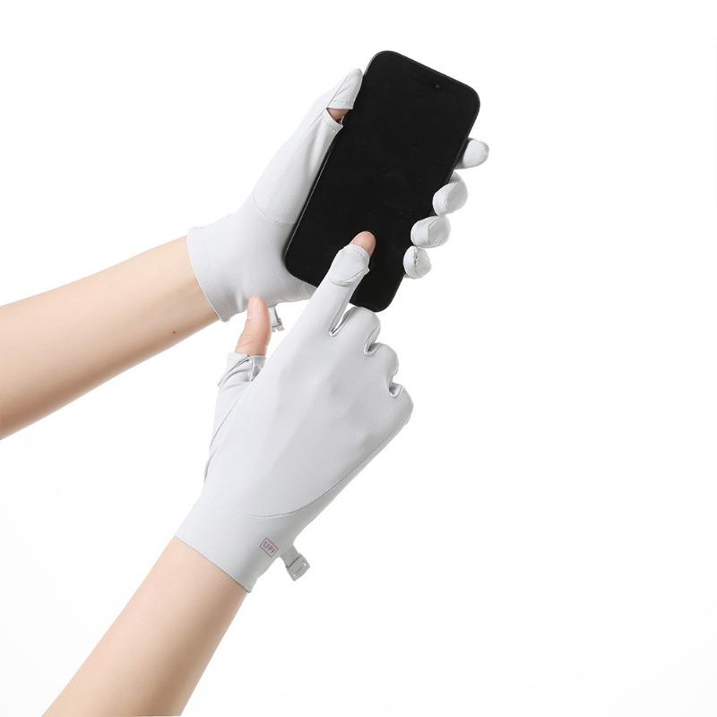 Summer Sunscreen Gloves, Women's Quick-drying UV Protection, Driving, Cycling Gloves, Light and Breathable Finger Ice Silk Gloves
