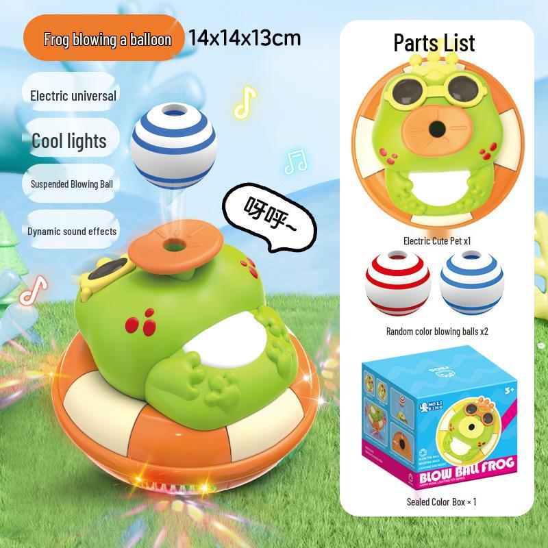 Electric Frog & Elephant Music Toy Set: Hovering Ball and Light-Up Features