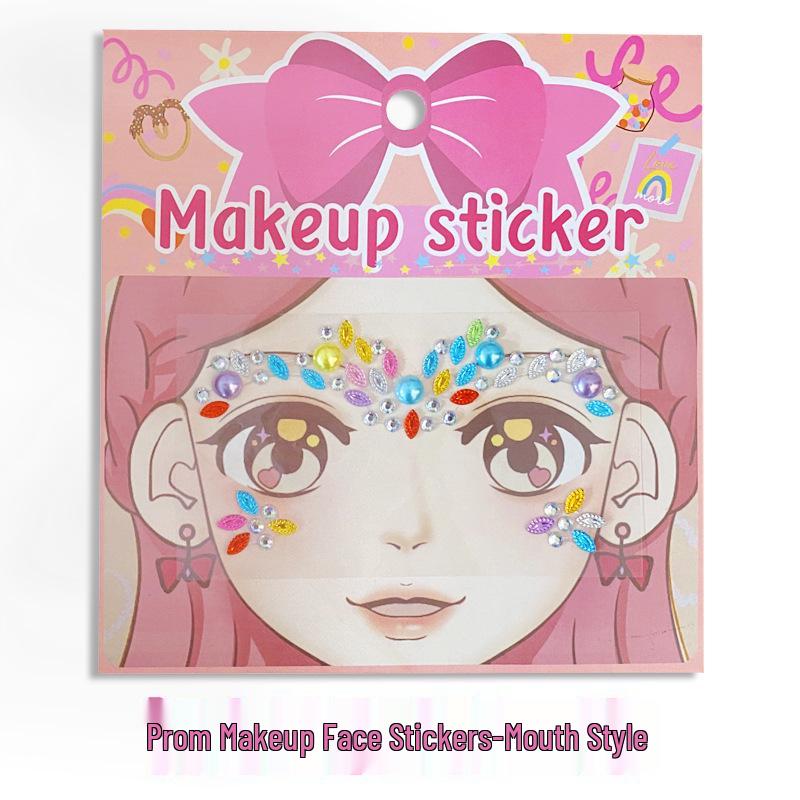 Kids' Cartoon Bindi & Forehead Diamond Stickers for Masquerade Party Dress-Up