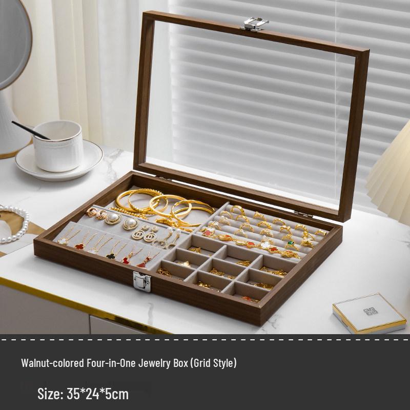 Large Capacity Jewelry Storage Box - Ring, Earring, Necklace, Bracelet Display Tray