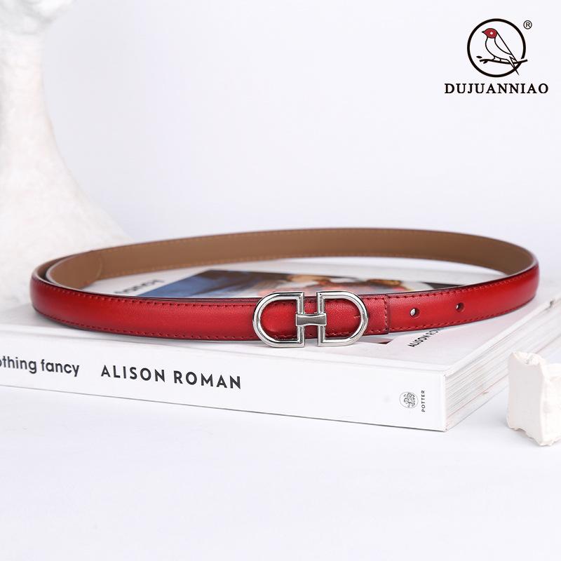 Leather Women'S Belt Simple Double Ring Belt With Jeans Casual Pants Belt Women'S Model
