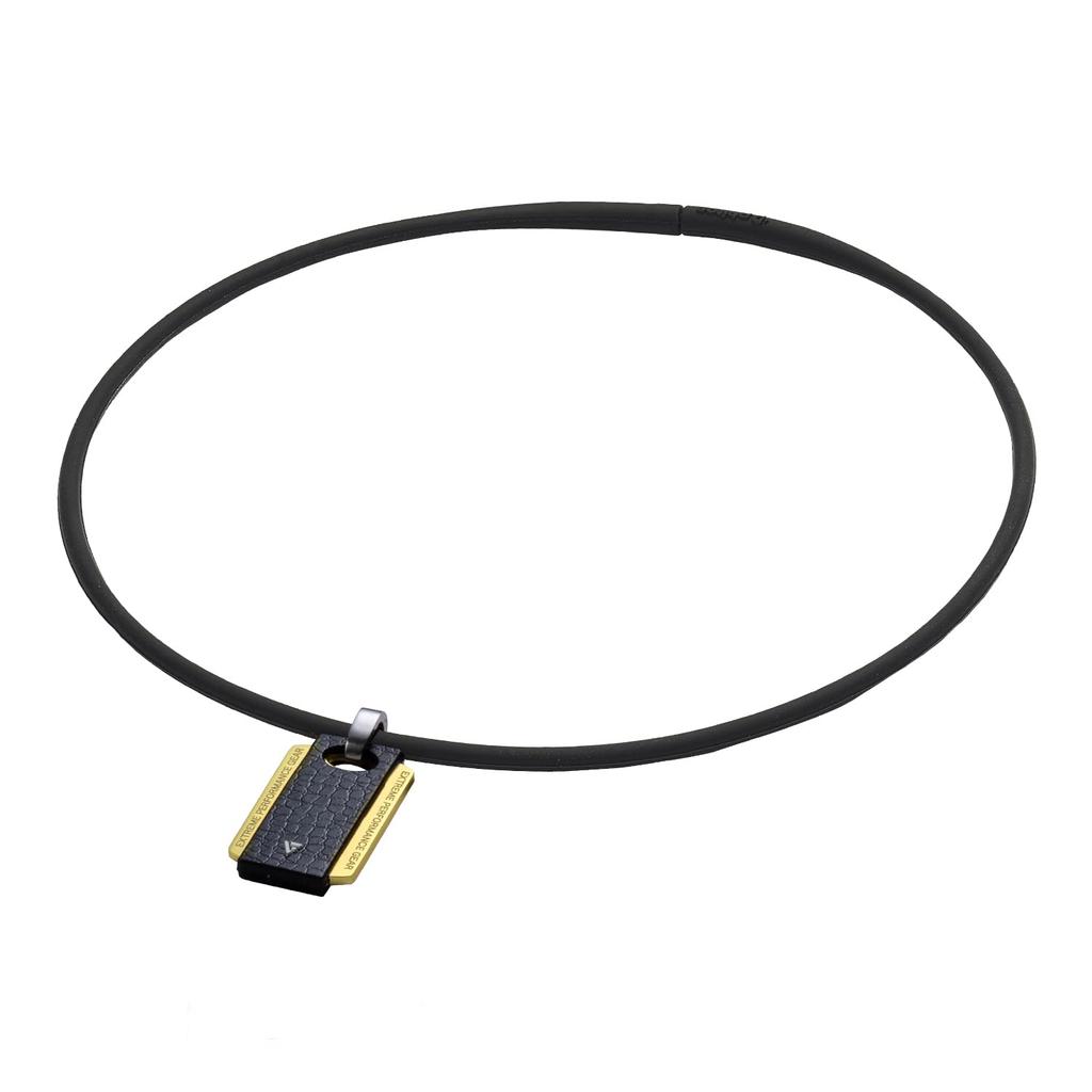 phiten RAKUWA Neck EXTREME Square Necklace, Black/Gold, 45cm (Relieves Shoulder and Neck Stiffness) (Made with Phiten's Advanced Metax Technology)