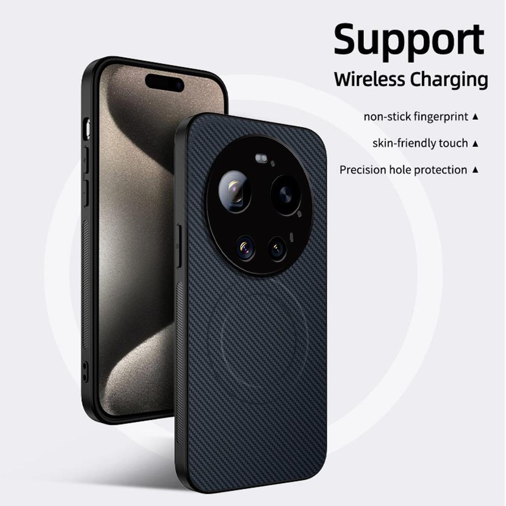 Shock‑Absorbing Textured TPU Phone Case for Xiaomi 17 Ultra Carbon Fiber Slim Protective Cover