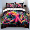Colorful Octopus Artwork Set Decor Multiple Sizes Kid'S And Adults' Bedroom Exquisite 3Pc Bedding Set, Gift