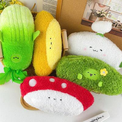 Vegetable Pencil Case Large-Capacity Simulated Food Plush Pencil Bag Big Purse Cabbage Stationery Storage Bag Students Kid