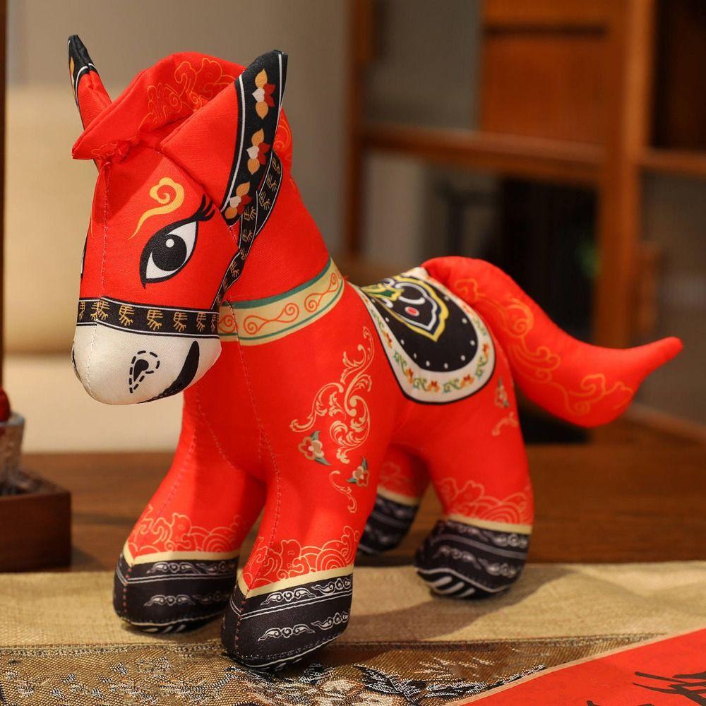 Lively Cute Design Year of Horse Plush Toy Horse Mascot Plush Toy  New Year Celebration