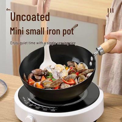 Mini Wok Multifonction: Poêle à fond plat antiadhésive, compatible induction et gaz pour la cuisine à la maison et en extérieur