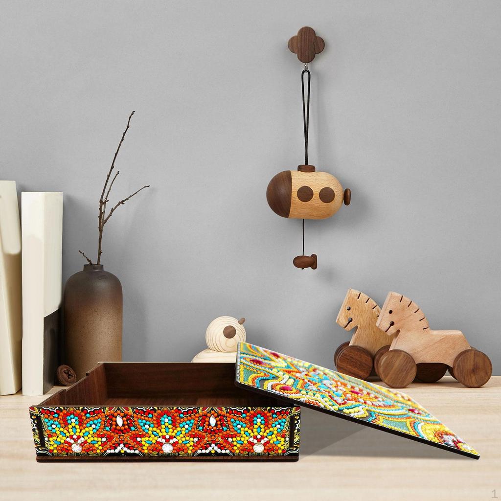 5D Diamond Jewelry Box with Handcrafted Wooden Design