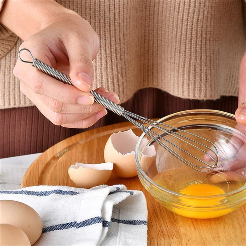 430 Stainless Steel Mini Egg  Beater With Manual Handle Cooking Utensils For Baking Cream Stirring