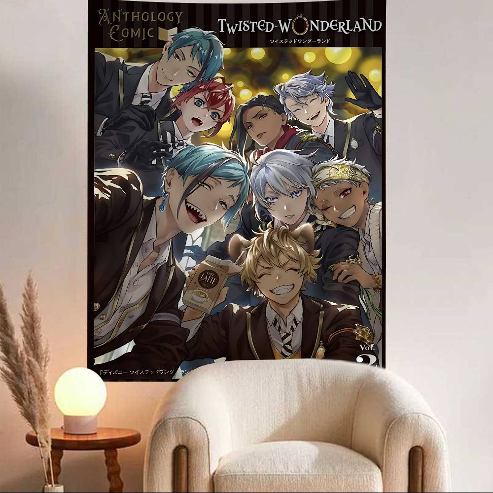 Anime Game Twisted Wonderland Printed Large Wall Tapestry Art Science Fiction Room Home Decor Decor Blanket