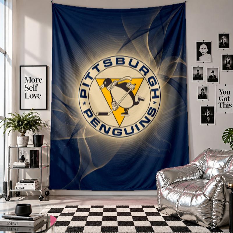 Pittsburgh Penguins Wall Tapestry Home Decor Wall Hanging Cloth for Bedroom Living Room Background