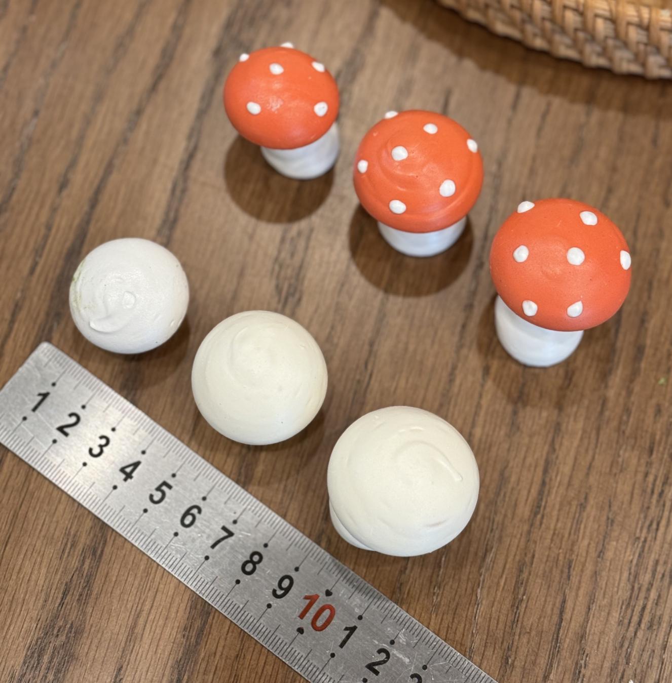 Весенний Пикник Декор для Торта: 3D Красно-белые безе грибы