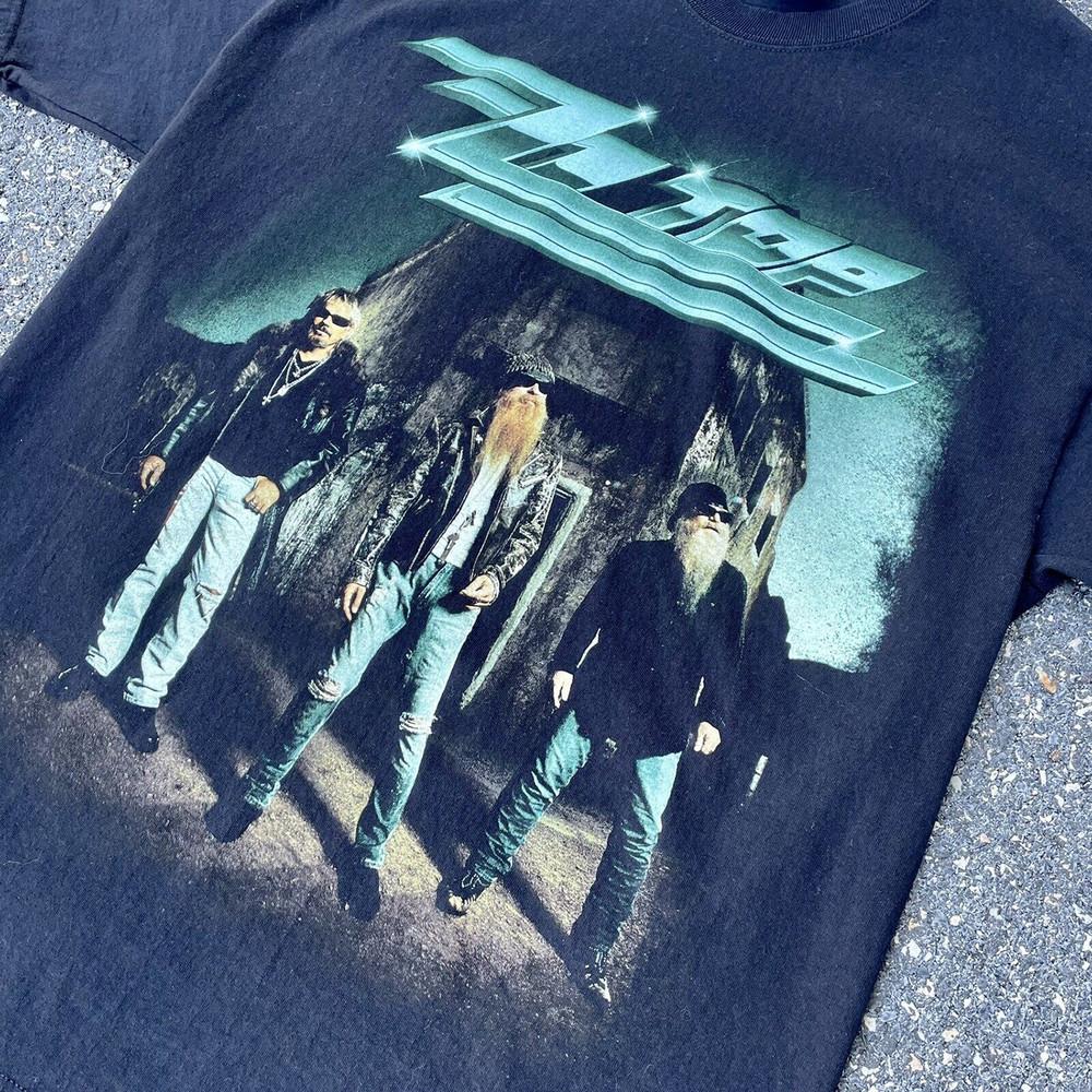 Vintage ZZ Top Band Black cotton T Shirt S-4XL Short Sleeve DO323 Unisex T-Shirt M