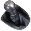 Seat Leon II 2005- SCHWARZ-BEIGE Schalthebelknauf + Manschette mit CHROM-Rahmen 5 Gänge