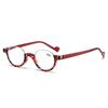 Fashion Half-Frame Reading Glasses Women'S Anti-Blue Reading Glasses Round Reading Glasses