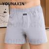 Men's Cotton Boxer Briefs High Waist Casual Plaid Pajama Shorts Plus Size Big Underwear Home Sleep Bottoms M L XL 2XL 3XL