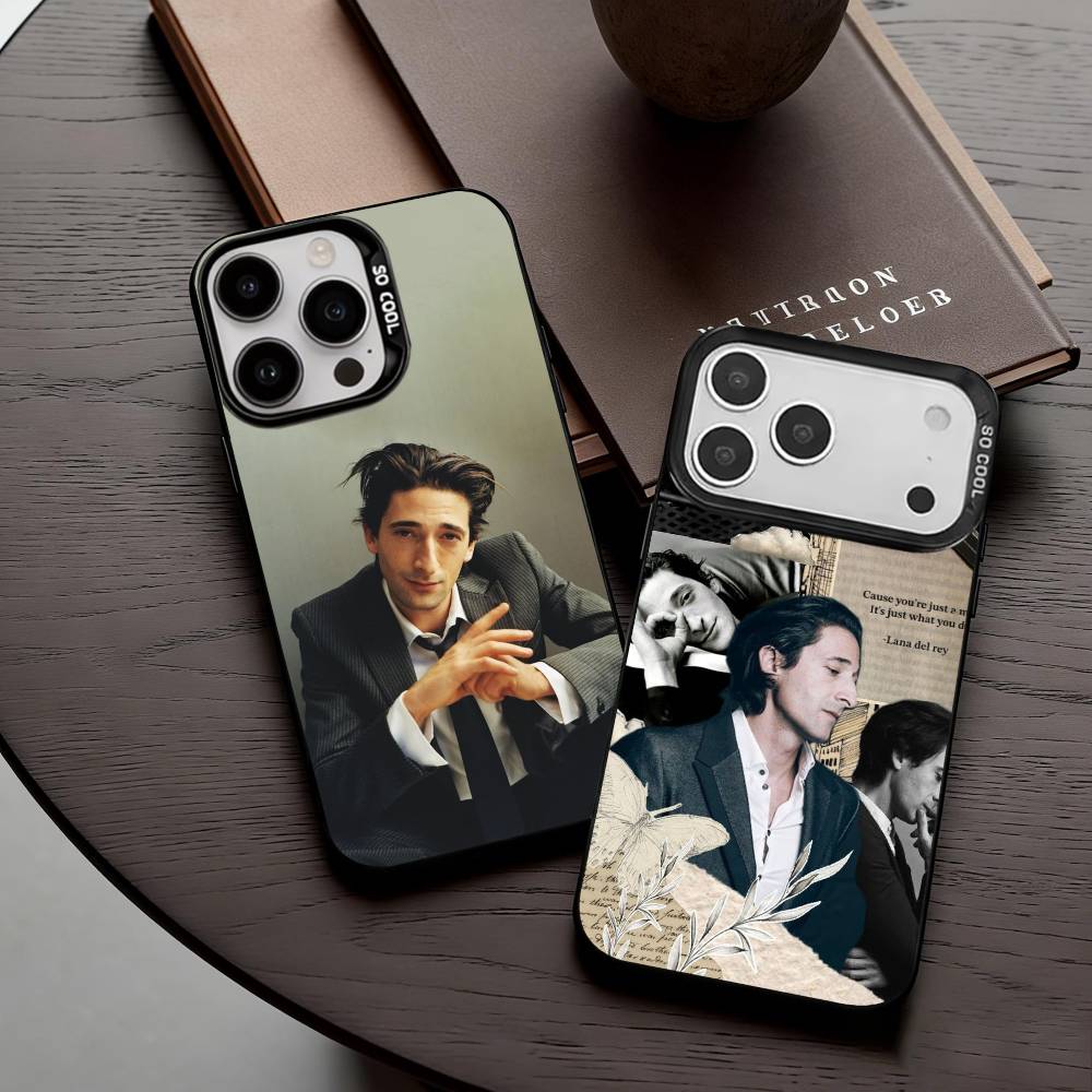 COOL A-Adrien B-Brody Actor Phone Case For iPhone17,16,15,14,13,12,11 Plus,Pro Max Black Candy Silver Phone Case