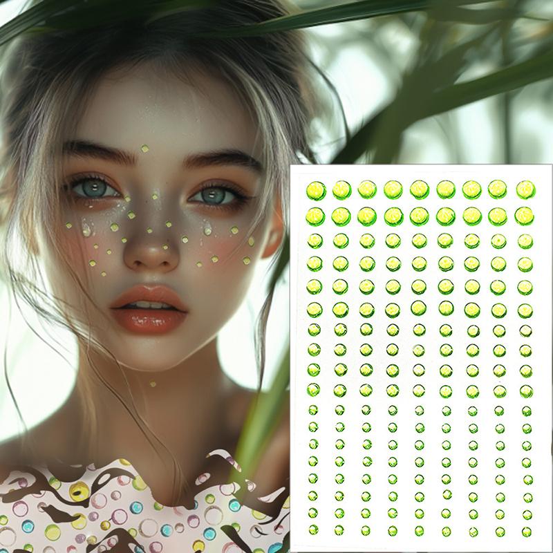 1 Sheet 162Pcs  Stickers  Jewels Stickers Self Adhesive Face Body Gem Stickers Diy Decorative Crafts