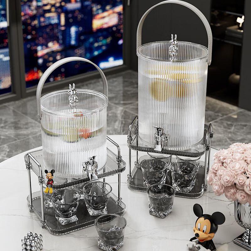 Light Luxury Glass Beverage Dispenser with Faucet