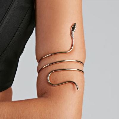 Exaggerated Wrapped Snake Bracelet Tribal Chic Upper Arm Bracelet  Party