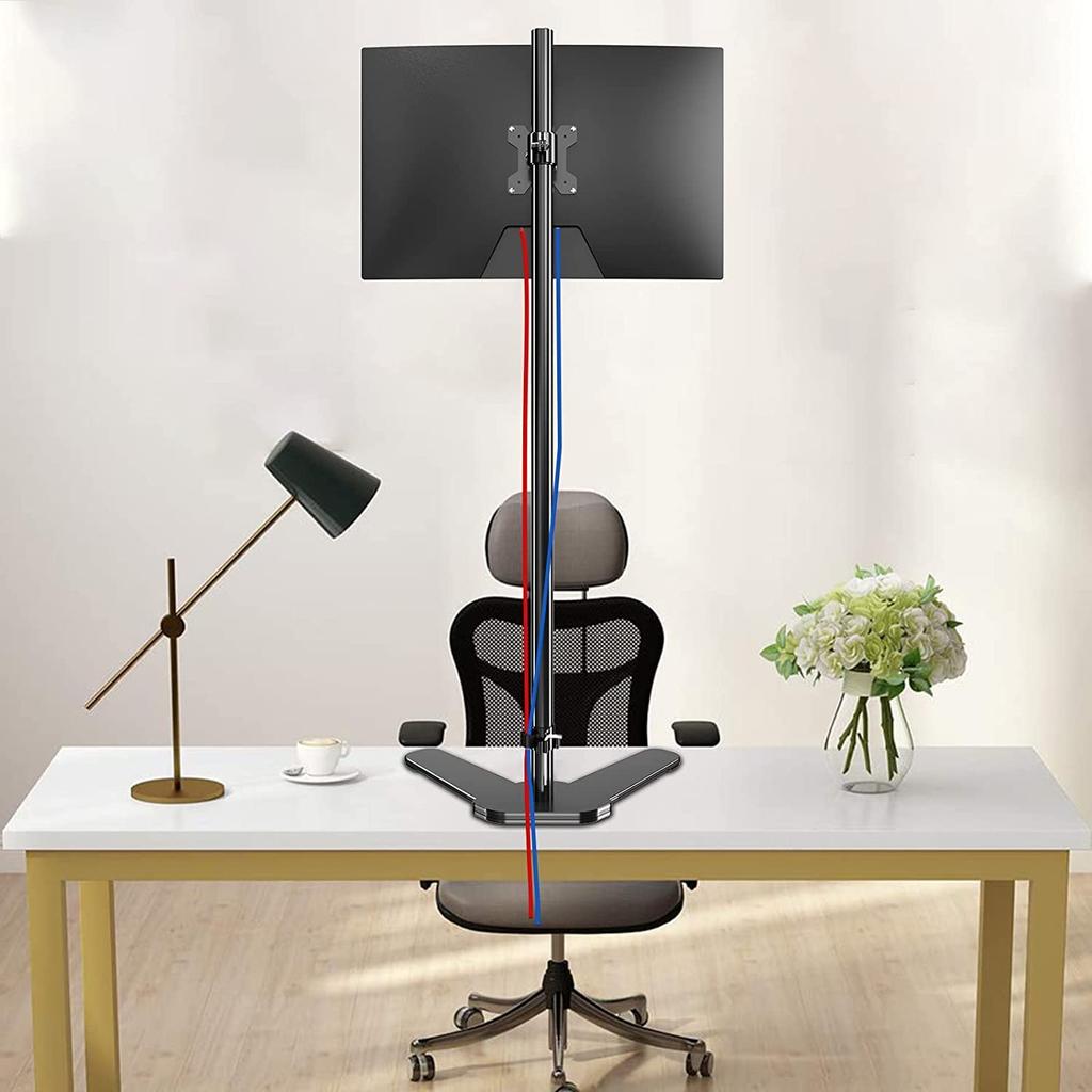 Pholiten Freistehender PC-Monitorständer ohne Arm, 120 cm hoch, kompatibel mit LCD-Display, VESA-Standard, Tragkraft 10 kg, 13-27 Zoll, Ständer,