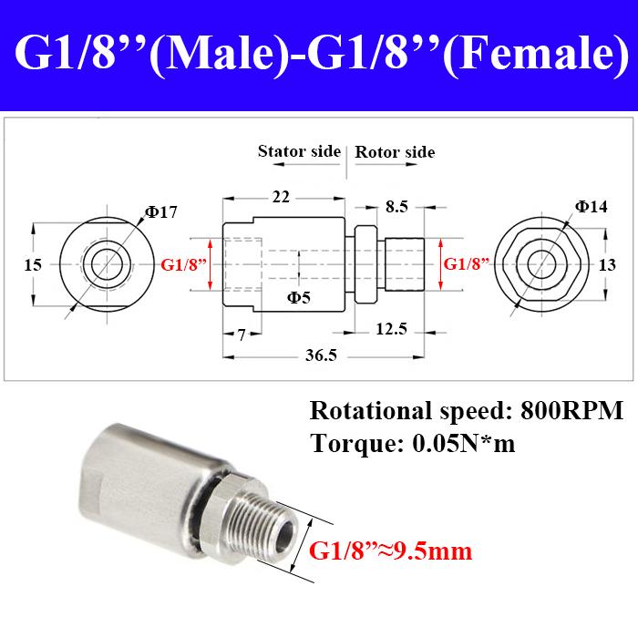 304 Stainless Steel Single Channel Connector 360° Rotating Universal Pneumatic Rotary Joint Male Thread Anti-Winding