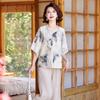 Elegant New Chinese Style Summer T-shirt Set for Women
