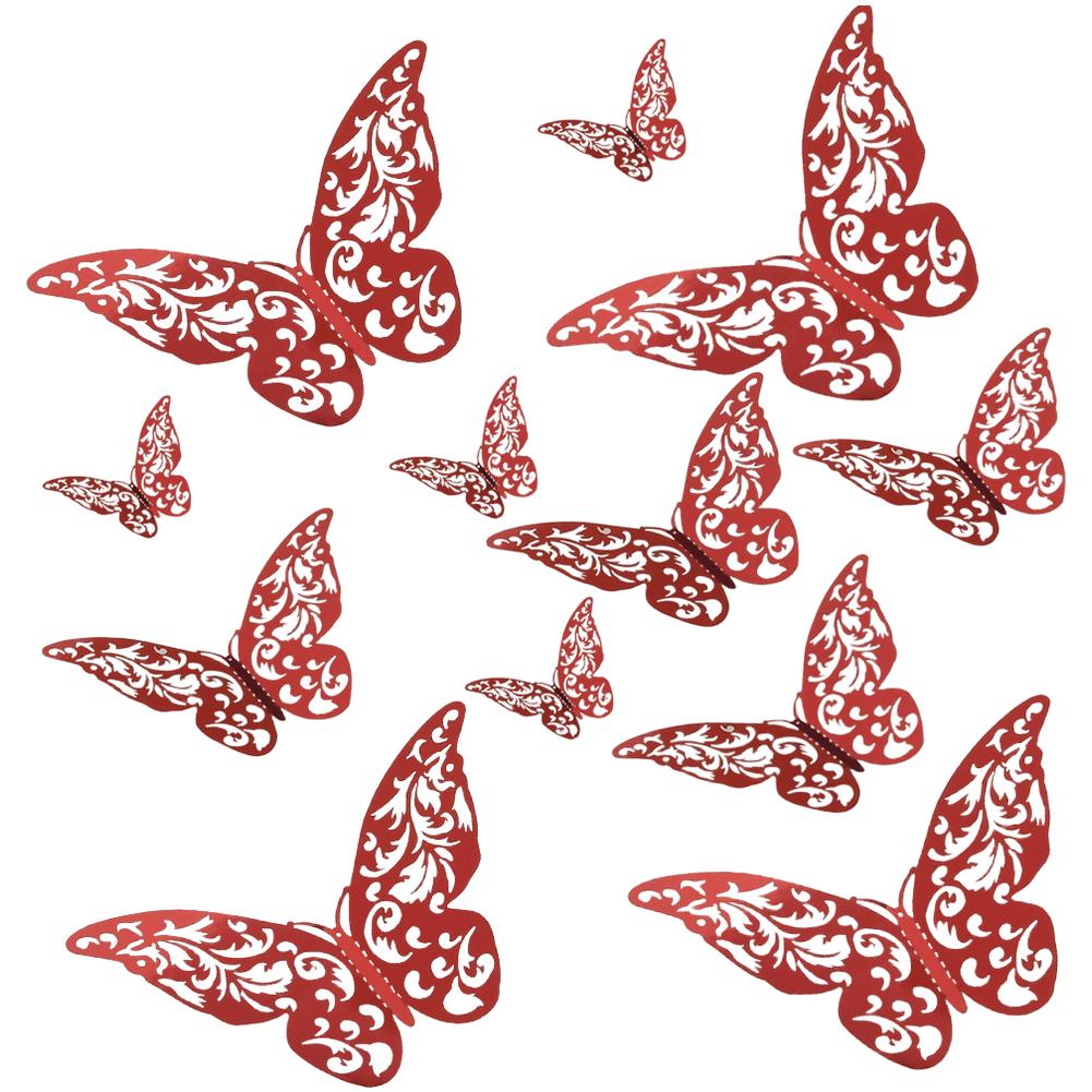 3D Butterfly Wall Stickers Hollow Design for Living Room Bedroom Hallway Decor Indoor Wall Art Wedding Party PET Decoration