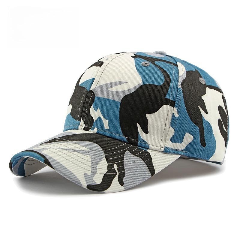 Unisex Camouflage Cotton Baseball Cap Structured Camo Peaked Hat for Men and Women Outdoor Sports Sun Protection Casual Versatile Cap