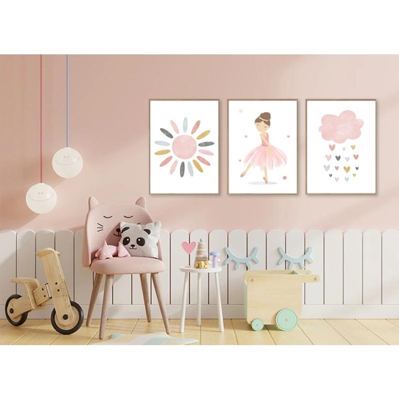 Cute Lion Giraffe Zebra Leaf Nursery Wall Art Canvas Painting Jungle Animal Posters And Prints Pictures for Baby Kids Room Decor