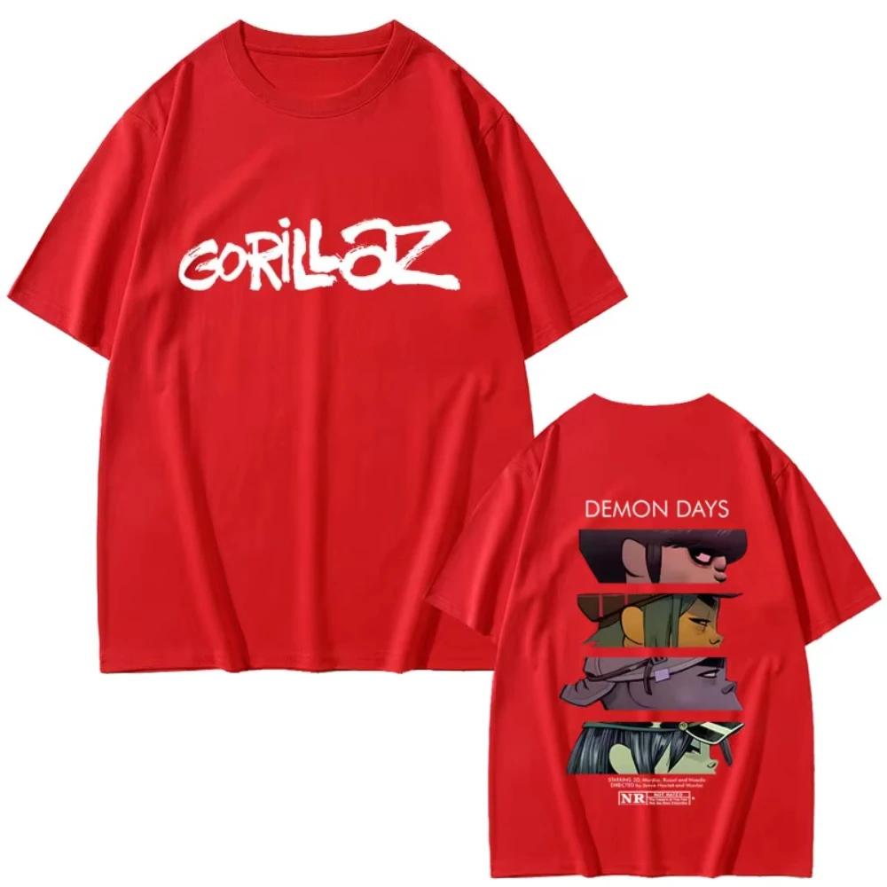 Rock Band Gorillaz Eyes Print Tshirts Unisex Women Hip Hop Fashion Oversized Streetwear Unisex Casual Soft Cotton Oversized T Shirts
