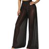 2025 Sheer High-Waisted Wide-Leg Mesh Trousers – European & American Style