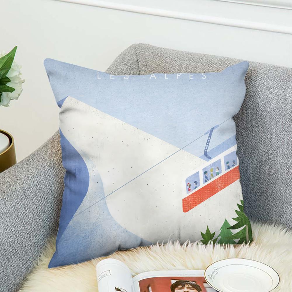 H-Henry Art Pillow Case For Car Sofa Decorative Home Double-sided Print Plush Square Throw Pillow Cushion Cover