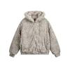 Giacca Imbottita con Cappuccio e Fodera in Pelliccia Stampa Leopardo Invernale Moda Uomo Calda Originale Cappotto Casual