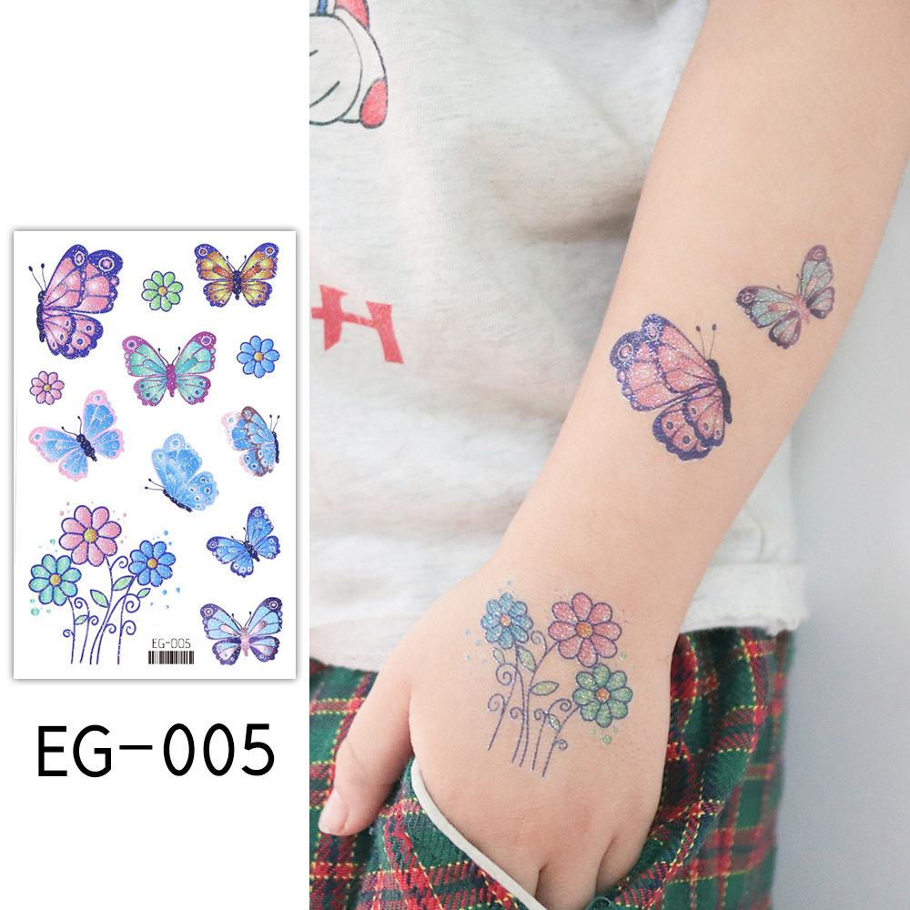 Ruikalong Cartoon Mermaid & Butterfly Glitter Tattoo Stickers for Children