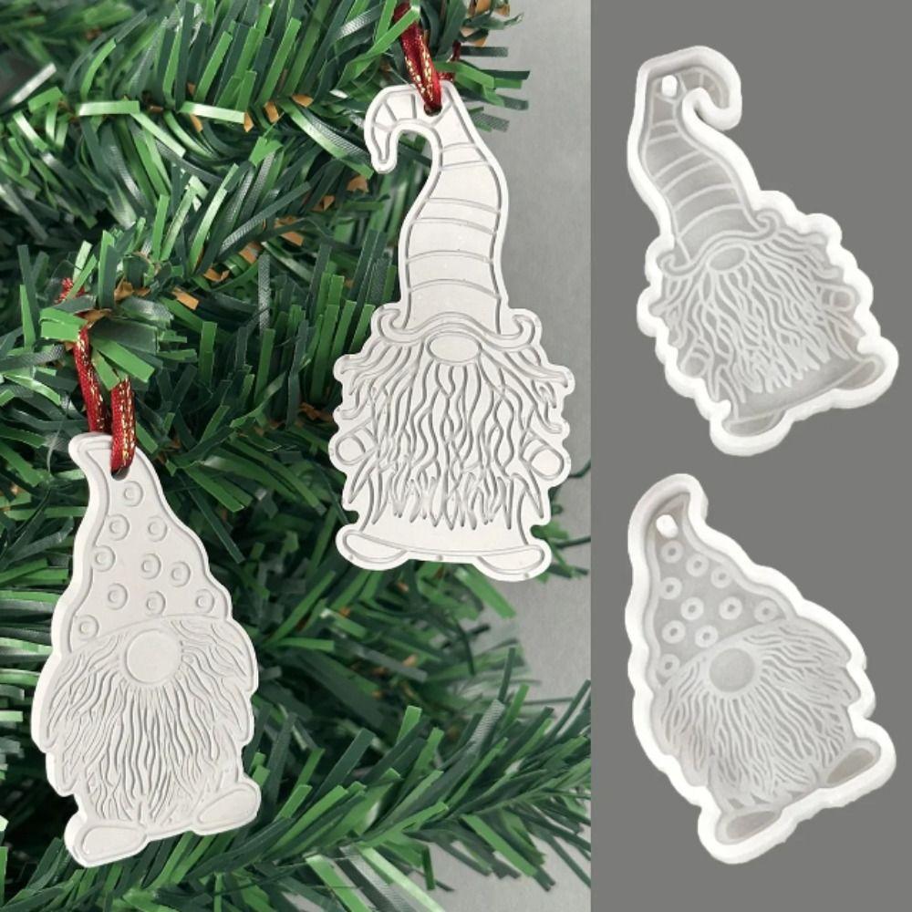 Hanging Tags Dwarf Keychain Pendant Mold DIY Santa Claus Mold Xmas Pendant Silicone Mold  Garden