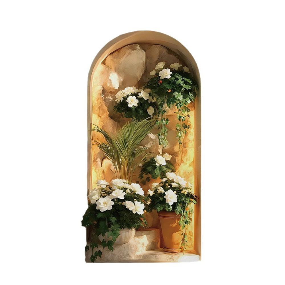 

Creative Multicolor Wall Sticker Self-adhesive 3D Fake Window Plant Decals Waterproof Decorative Sticker Home Decoration