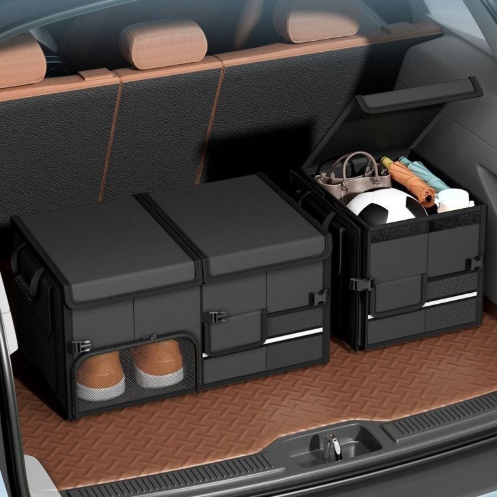 60L Trunk Storage Box Large Capacity Car Trunk Organizer Camping Car Storage Box  Camping