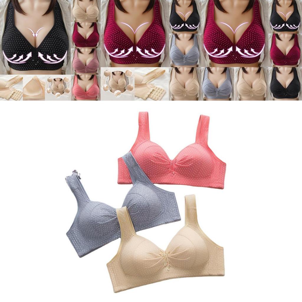 Women Push Up Full Coverage Bra Deep-v Wireless Lace Bra For Comfortable All-day Wear