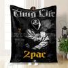 """Thug Life""": Tupacs Vermächtnis Hoodie - Streetwear Mode"Decke Flanell Überwurfdecke für Sofa, Bett, Reisen, Camping, Büro, Couch, Stuhl, A