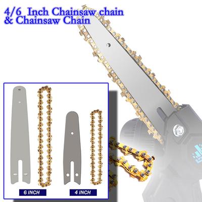 4/6 Inch 28/37 DRIVE LINKS Gold Chain Guide Electric Chainsaw Chains and Guide for Logging Pruning Semi Chisel Electric Chainsaw