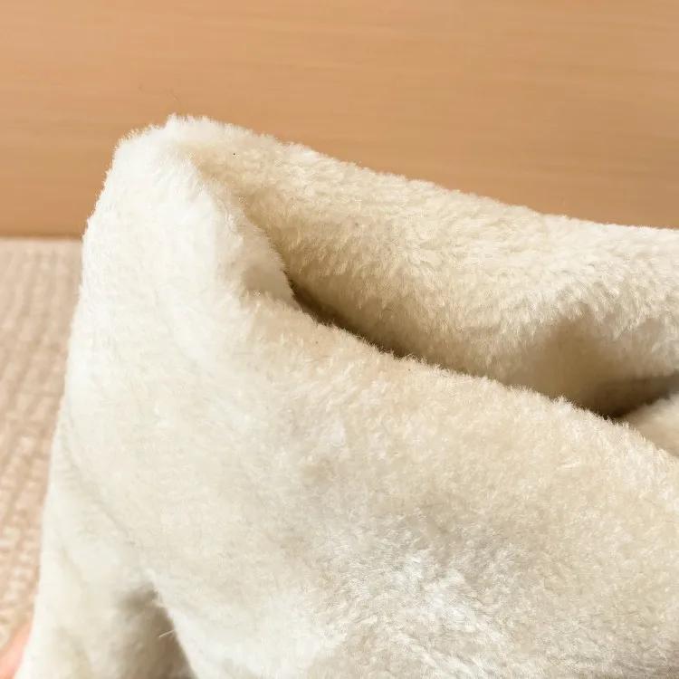 New Winter Snow Boots Women Warm Fur Long Boots Casual Wedge Heels Over The Knee Boots Female Black White Shoes