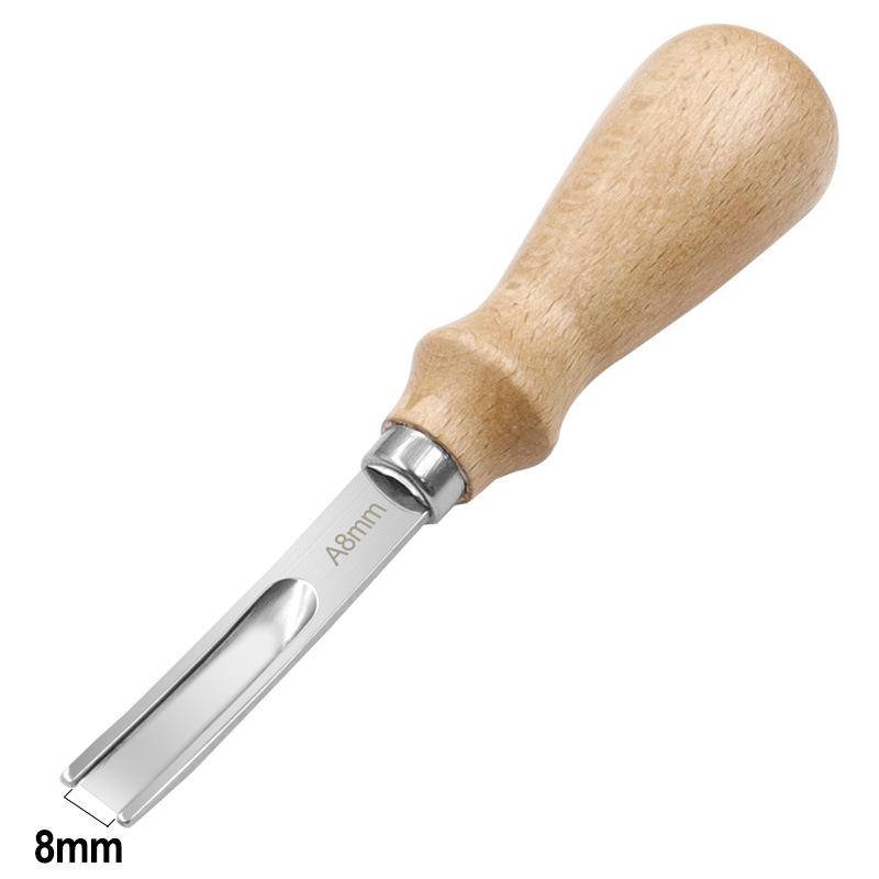 1PC DIY Leather Craft Edge Beveler Skiving Beveling Knife Cutting Hand Craft Tool with Wood Handle 8mm белый