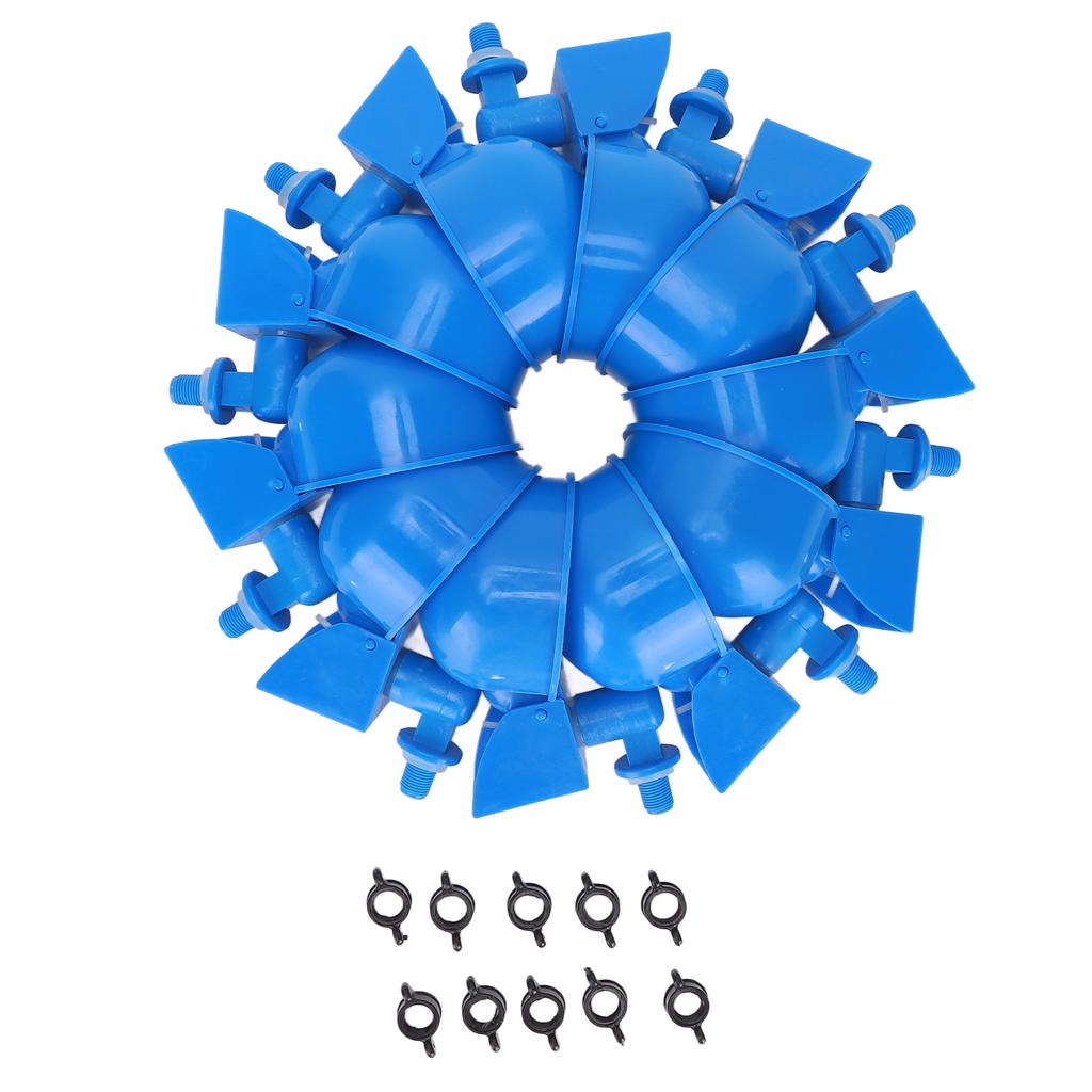 10pcs Automatic Poultry Waterer Chicken Watering Cups with Nuts for Ducks Geese Pigeons Quails Blue