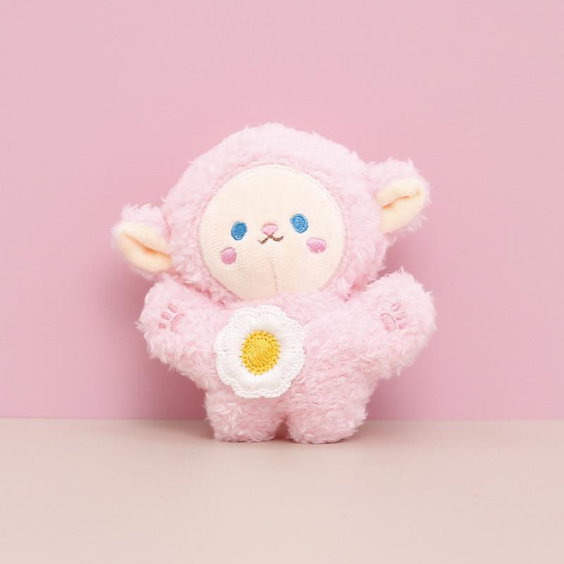 Adorable Rabbit Bear Plush Keychain Offering Cuddly Comfort And Charming Appeal Pink Sheep