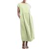Casual Women Summer Solid Color Short Sleeve Baggy Beach Shift Kaftan Midi Dress