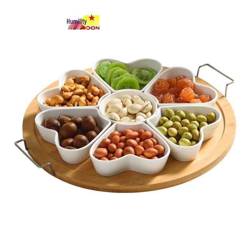 Qianxing Multi-Compartment Ceramic Serving Platter Set