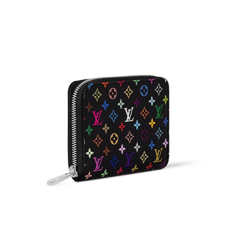 Louis Vuitton X Takashi Murakami Zippy Monogram Logo Zip Wallet Women wallet Black M13409