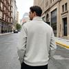 Autumn/Winter Men's Half-Zip Stand Collar Loose-Fit Casual Commuter Business Check Sweatshirt